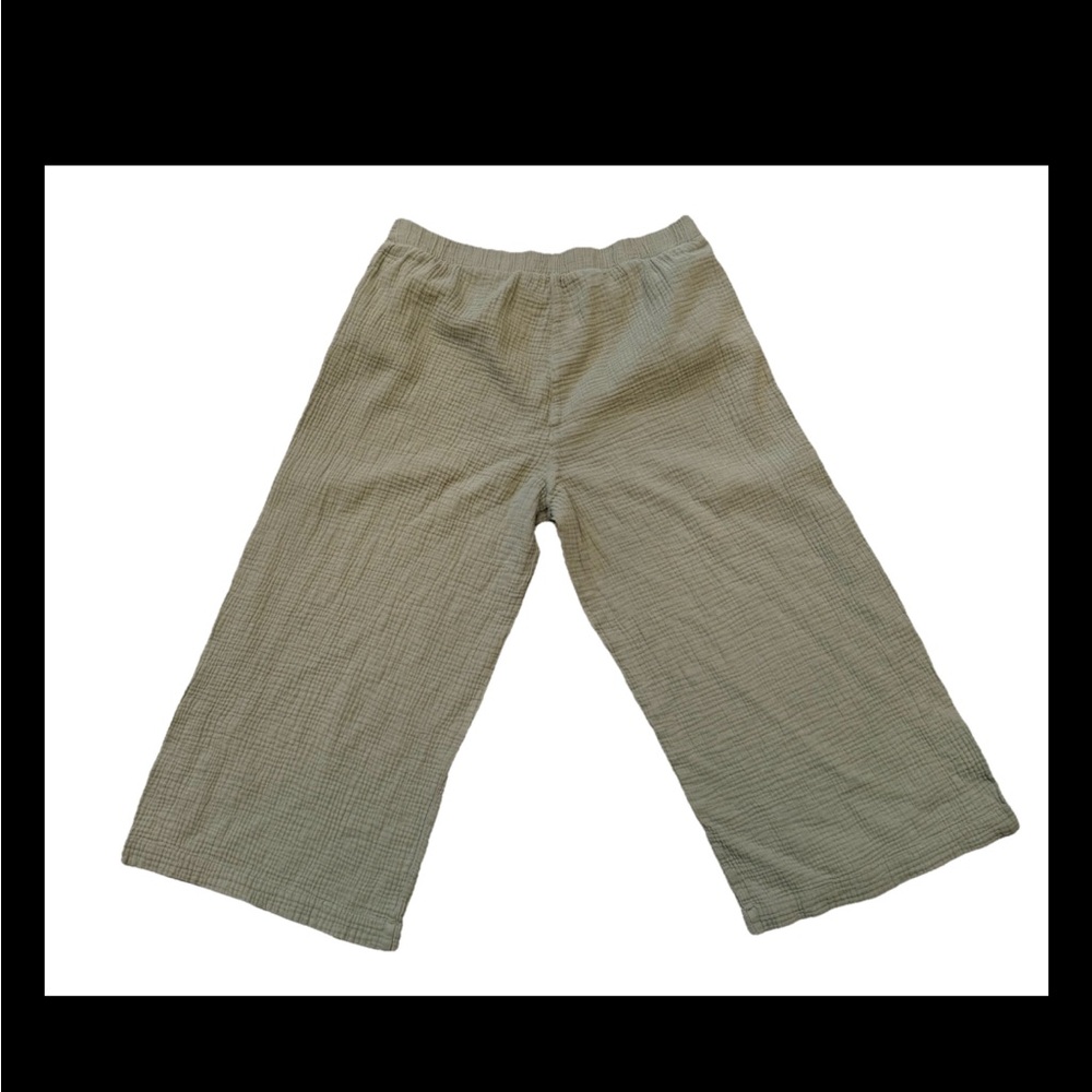 Carve Designs Olive Green Textured Wide-Leg Pants in XL - Picture 2 of 4